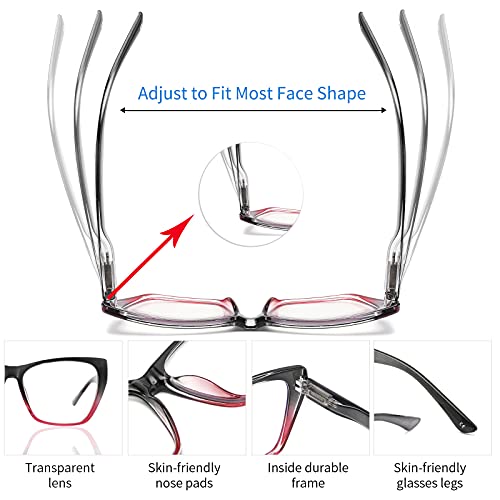 Yuluki 4 Pack Blue Light Blocking Reading Glasses +1.25 - Image 2