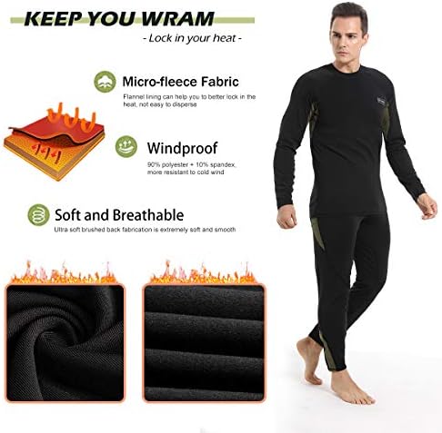 Yunoble Men’s Thermal Underwear Set, Fleece Lined - Image 2