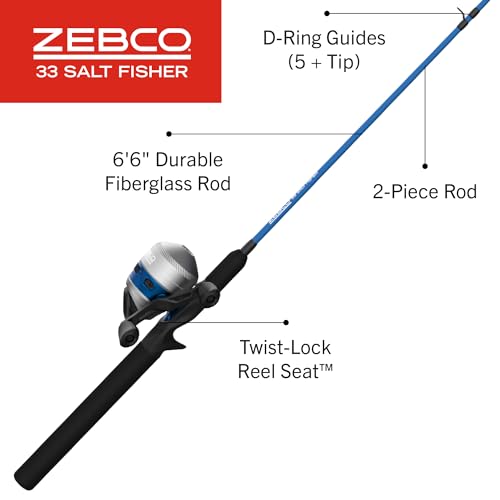 Zebco Salt Fisher 33 Spincast Reel Combo - Image 3