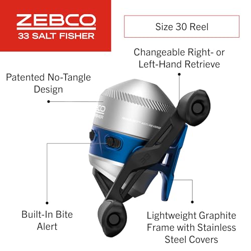 Zebco Salt Fisher 33 Spincast Reel Combo - Image 4