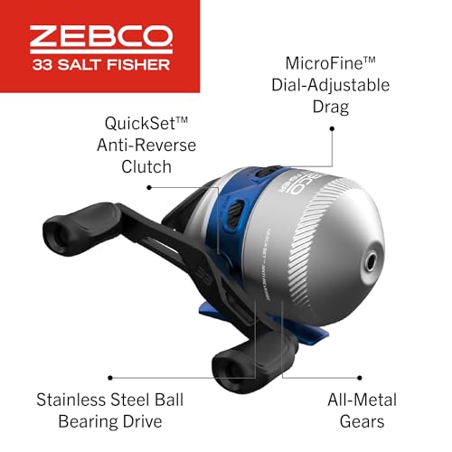 Zebco Salt Fisher 33 Spincast Reel Combo - Image 5