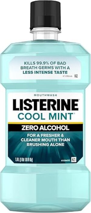 Listerine Zero Alcohol Mouthwash, Cool Mint Flavor
