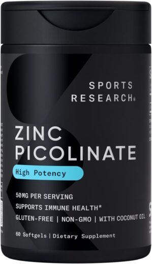 Sports Research Zinc Picolinate 50mg With Coconut Oil