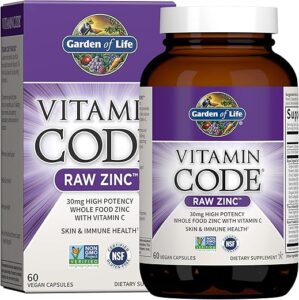 Garden of Life Zinc Supplements 30mg With Vitamin C