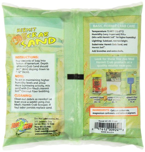 Zoo Med Hermit Crab Sand, 2 lb, Green - Image 2