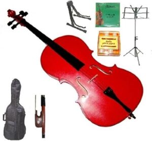 Merano 1/4 Size Red Student Cello Set