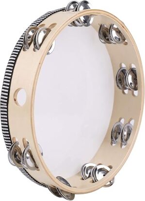 Tosnail 10 Inch Handheld Wooden Tambourine