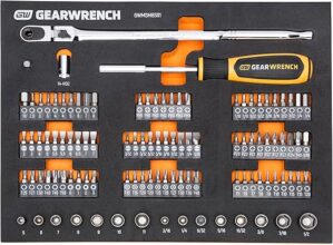 GEARWRENCH 105 Piece Slim Head Mechanics Tool Set - GWMSMBS01