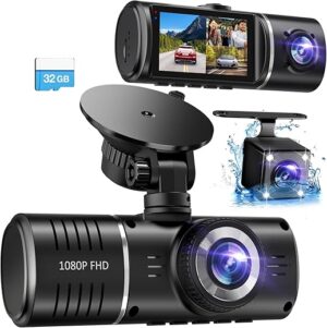 SUVCON 1080P Triple Dash Cam With 32GB