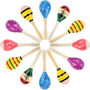 Hedume 12 Pack Wooden Festival Maracas