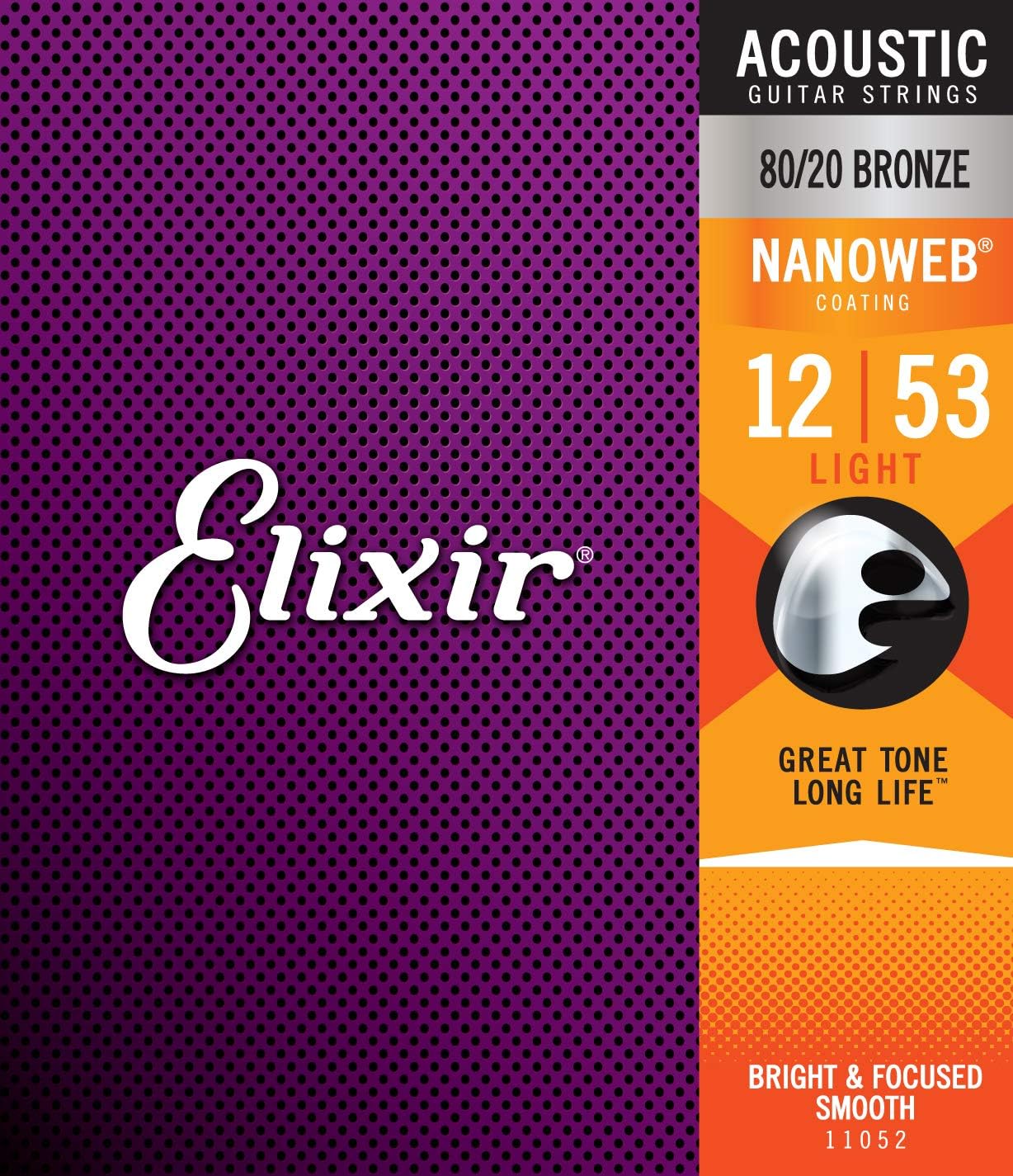 Elixir 12-Sets Nanoweb Light Gauge Acoustic Guitar Strings (# 11052)