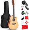 Vangoa 12 String Acoustic Electric Guitar, Natural