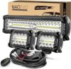 NAOEVO 12Inch LED Light Bar With Pod Lights