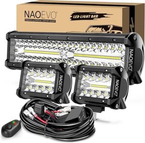 NAOEVO 12Inch LED Light Bar With Pod Lights
