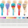 SAYAYA 15 PCS Unfinished Mini Wooden Maracas
