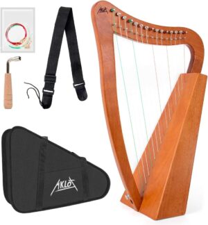 AKLOT 15-String Mahogany Harp With Accessories