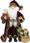 Windy Hill Collection 16″ Burgundy Santa Claus Figurine 167130
