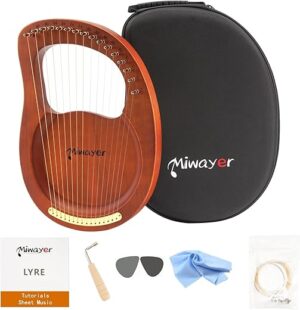 Miwayer 16 Strings Lyre Harp Mahogany Body