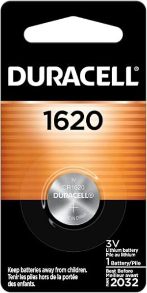 DURACELL 1620 3V Lithium Coin Battery, CR Cell