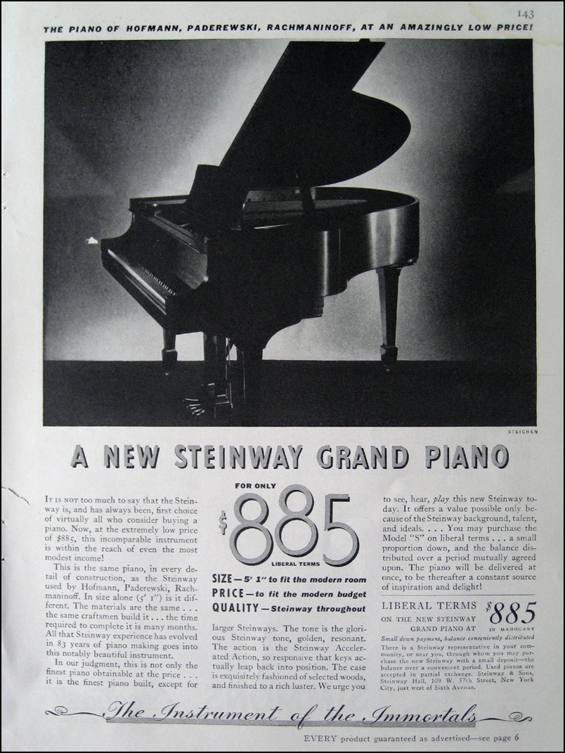 1936 Vintage Grand Piano Ad