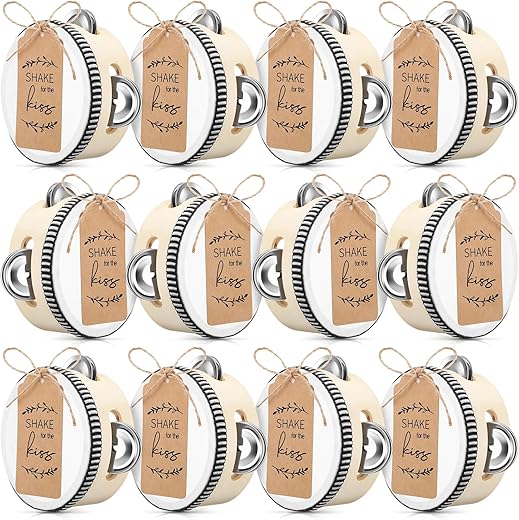 Boao 24 Sets Wooden Wedding Tambourines 4 Inch