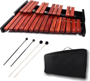 TNZMART 25 Note Wooden Glockenspiel Xylophone With Mallet