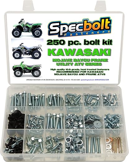 Specbolt Fasteners 250pc Utility ATV Bolt Kit for Kawasaki