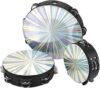 QWORK 3-Pack Wood Church Tambourine Set