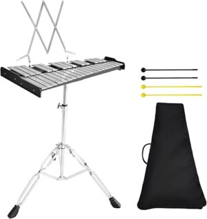 Julymoda 32 Notes Glockenspiel Xylophone Kit With Stand