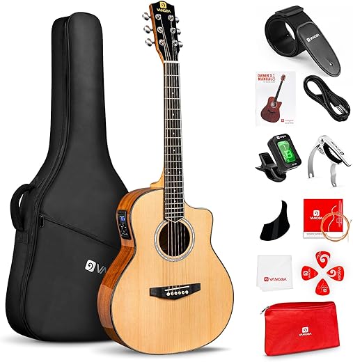 Vangoa 36 Inch Acoustic Electric Guitar Bundle