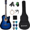 JOYMUSIC 38 Inch Blueburst Beginner Acoustic Guitar Kit (JG-38C,BLS)