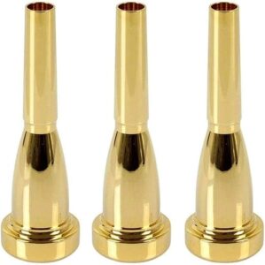 Liyafy 3pcs Bullet Shape Trumpet Mouthpiece Gold