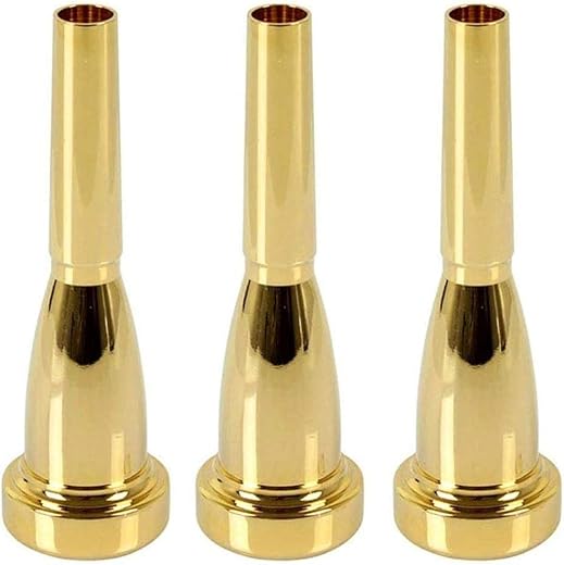 Liyafy 3pcs Bullet Shape Trumpet Mouthpiece Gold