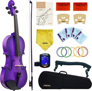 CRAFTEEM 4/4 Full Size Purple Violin Outfit