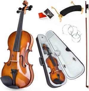Kmise 4/4 Full Size Violin Set, Solid Wood (MI3415)