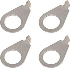 CCeCCe 4 Pack 3/8″ Guitar Knobs Pointer Indicator Plates Silver Guitar Control Knob Position Pointers 9.7MM Diameter Washers For Gibson LP Les Paul Electric Guitar Parts (Chrome Nickel)