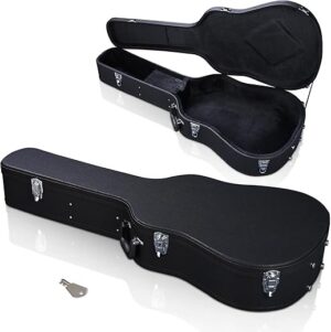 TOPURWAY 41″ Acoustic Guitar Hard Shell Case, Black