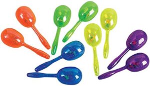 Rhode Island Novelty 5 Inch Glitter Maracas, 12 Sets