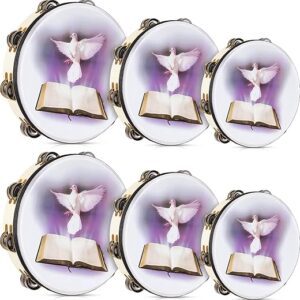 Boao 6 Pack Dove Bible Tambourine Set