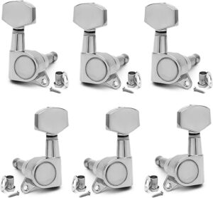 SAPHUE 6 Pieces 3L3R Guitar Tuner Pegs, Chrome