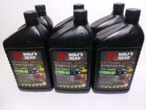 Wolf’s Head 6 Quarts Synthetic Blend 15W-40 Oil