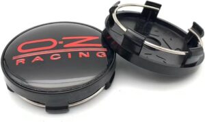 Generic 60mm Wheel Center Caps (Black Red)