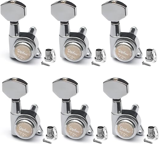 SAPHUE 6R Guitar Locking Tuners 1:18 Chrome