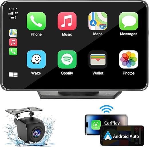 Capapro 7" HD Wireless Carplay Touch Screen Stereo