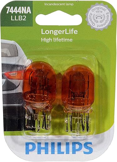 PHILIPS 7444NA LongerLife Miniature Bulb, 2 Pack