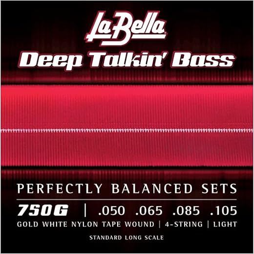 La Bella 750G Gold White Nylon Tape Bass Strings