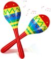Relaxgiant 7.87 Inches Fiesta Wooden Maracas (Red)