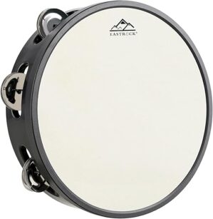 EASTROCK 8 Inch Handheld Tambourine Black