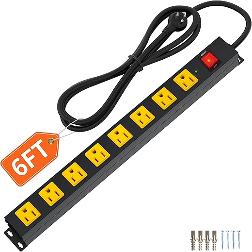 Plug'n 8 Outlet Surge Protector Power Strip