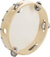 Tosnail 8″ Wood Handheld Tambourine – Single Row